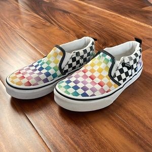 Rainbow check Vans